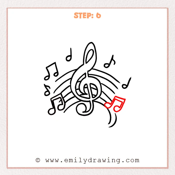 how to draw a music notes - Step 6